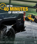 Man using Cordless Pressure Washer Power Cleaner 550 PSI 1.0 GPM Tool Only No Battery Or Charger Included to clean car tire