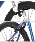 Portable Bicycle Wheel Truing Stand Kit With Spoke Wrench Front Wheel Probe And Rubber Ring For MTB And Road Bike Maintenance Beat Wobble Precision Alignment And Stable Repairs Durable ABS And Stainless Steel Build in use on front bicycle wheel for alignment.