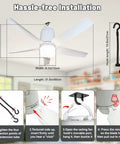 Installation guide for Outdoor Ceiling Fan With Light 31.5 Inch Portable Rechargeable Ceiling Fan With Remote 4 Speeds.
