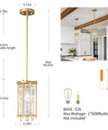 Dope Modern Gold Pendant Lights for Kitchen Island and Dining Room Crystal Chandelier Fixture with dimensions and kitchen setup