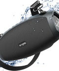 Monster Bass 120W Outdoor Bluetooth Speaker Boombox With IPX6 Waterproof Build, showing durable black mesh and splash-proof design.