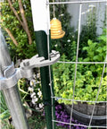 Heavy Duty T Post Gate Hinge Pins Built Tough With Rust Resistant Steel Farm Grade Target Hangers For Fence And Backyard Gates No Hassle Prep Comes With Every Bolt attached to a green fence post.