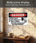 Danger Lock Out Warning Metal Sign 8x12 Inch Aluminum For Industrial Workshop Construction Site And Factory Equipment Areas