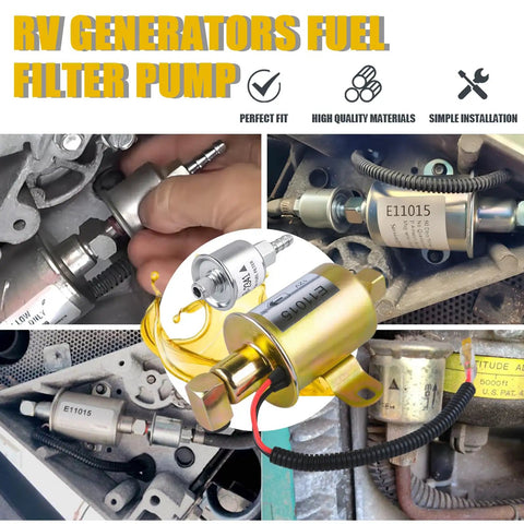 Replacement Fuel Pump And Filter Kit For RV Gens Fits Cummins Onan Marquis Gold 5500 5.5KW Gas Gen EVAP E11015 149-2620 149-2314-01