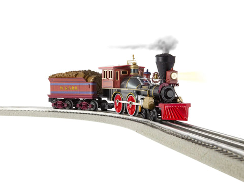 Great Locomotive Chase Deluxe LionChief Bluetooth 5.0 Set with steam locomotive and tender in O Gauge, on track