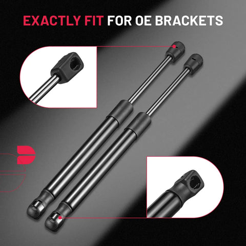 Heavy Duty Universal Gas Struts 12 Inch 45 Pound Lift Supports For Pickup Toolboxes Camper Shells Cabinet Doors, showing connectors.