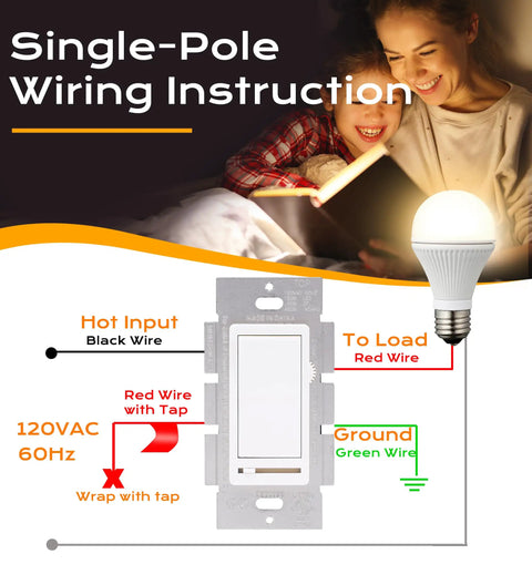 10 Pack 3 Way And Single Pole Dimmer Switch For LED And CFL Up To 150W Incandescent And Halogen Up To 600W Wall Plate Included Easy Install Ideal For Living Room Hallway And Kitchen Lighting Pack Of 10