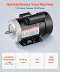 Beefy 1HP Air Compressor Electric Motor With 1725 RPM CW CCW Rotation 5/8 Inch Shaft 1.88 Inch Shaft Length 4.1 Nm Torque
