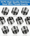 10 stainless steel wire thread inserts from M10 X 1.25 Thread Repair Kit With Helicoil Inserts, Metric Thread Repair Set