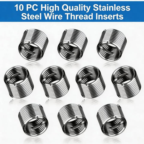 10 stainless steel wire thread inserts from M10 X 1.25 Thread Repair Kit With Helicoil Inserts, Metric Thread Repair Set