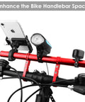 Extra Long 11.8 Inch Bicycle Handlebar Extender Aluminum Alloy Bracket for Mounting Phone GPS Accessories on Bikes Crimson Finish