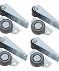 Heavy Duty 8 Pack Silent Barn Door Casters With Premium Rubber And Steel Rollers Slide Like Butter On Hardwood And Tile Floors Kick Back Free Guided Stability Kit For Any No Fuss Diy Project - Close-up view of casters.