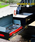 Pair 500 Lb Heavy Duty Drawer Slides With Lock, 72 Inch Full Extension Ball Bearing, installed with stove in RV.
