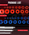Pro Grade Bearing Race And Seal Driver Kit 33Pc With SAE And Metric Adapters, including knurled handles and color-coded adapters
