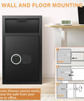 2.7 Cubic Drop Slot Safe for Cash and Jewelry with Deposit Slot and Sawtooth Edge Quick Access via Combination Lock and Key setup