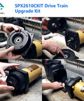 Drive Train Upgrade Kit for 1 and a Half HP Pool Pumps SPX2610CKIT installation process on workbench.