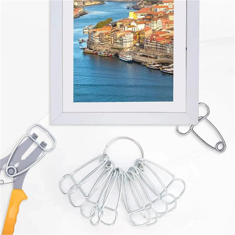 Must Have 13 Piece Miter Spring Pliers Kit With Clamp Combo For Woodworking Pros. Perfect Tools To Grip, Hold And Craft Like A Boss On Any DIY Project Today. silver metal spring clamps with plier and framed photo