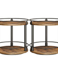 2 Tier Lazy Susan Spice Rack Set With Smooth 360 Degree Spin Rotating Spice Organizer For Cabinet or Countertop, rustic brown finish