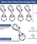 Heavy Duty Metal Swivel Flag Snaps With Kickass Swivel Eyelets For Max 5/16 Inch Rope, showcasing polished zinc clips, 2.5 inch size.