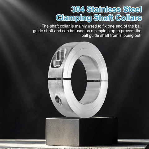 Two Pack 10mm Bore Single Split Shaft Collars 304 Stainless Steel Clamping For Industrial Automation Conveyor Belt Systems Heavy Duty Motor Bases Drive Shafts And Machine Tools, side view
