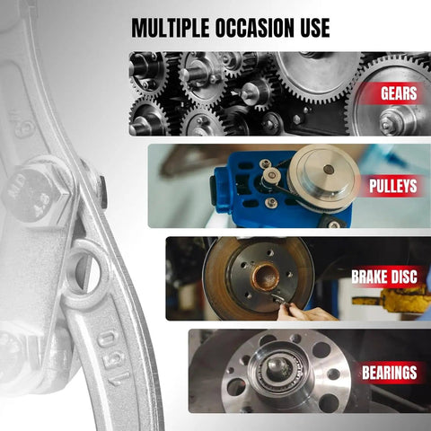 Three-Jaw Gear Puller Kit With 3 4 6 Inch Draws Reversible Jaws Carbon Steel Construction for removing gears, pulleys, bearings.