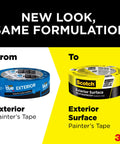 Transition from blue to yellow Exterior Painter's Tape 1.88 Inch By 45 Yard Weatherproof Masking Tape For Outdoor Surfaces