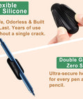10 Pack Adhesive Silicone Pencil Holders For Desk, Wall, Clipboard And Laptop With 15 Upgraded Sticky Pads, Rugged Grip