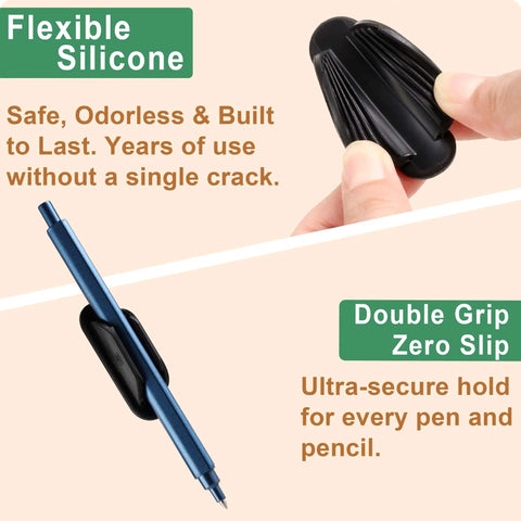 10 Pack Adhesive Silicone Pencil Holders For Desk, Wall, Clipboard And Laptop With 15 Upgraded Sticky Pads, Rugged Grip