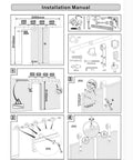 Installation manual for Bypass Sliding Barn Door Rail Hardware Kit for Double Doors Monorail System Glass Door Compatible