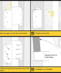 Diagram of installing Expandable Offset Door Hinge Set 4 Inch Ball Bearing Hinges With Five Eighth Inch Radius Swing Clear Adds 2 Inches