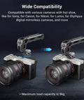 Lightweight Top Handle Grip For DSLR Camera Cage Universal Cold Shoe Base With Five Adapters on camera demonstration