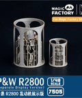 1 By 48 PW R2800 Star 18 Cylinder Aircraft Engine Resin Kit Display Model With Engine Accessories Unpainted Assembly Kit Requires Adhesives Tools And Paints Sold Separately For Hobbyist Builders, showing two sizes of engine frames on display.