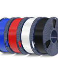 PLA Plus 2.0 1.75mm Filament Bundle, 4 Spools, 4Kg Total, Tougher Than Standard PLA, Black White Klein Blue Red