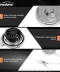 2 Pack 4 Inch Locking Diesel Fuel Cap For Peterbilt Trucks Lever Style Aluminum Fuel Tank Cap With Key Fits