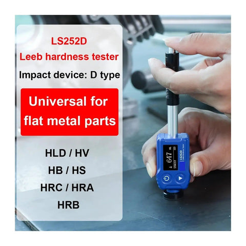 Heavy Duty Digital Leeb Hardness Tester Pen Style measuring flat metal with D type impact device for accurate results.