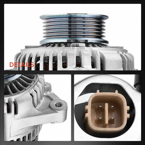 Details of Alternator Replacement For Honda Prelude 1997-2001 2.2L L4, 90 Amp 12 Volt, Counterclockwise CCW, 6-Groove Pulley