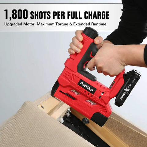 Kick Ass 20V Cordless 18 Gauge Brad Nailer And Stapler Combo Kit With 2.0Ah Battery Plus Charger And 1600 Rust Proof Fasteners For Home Workshop Projects