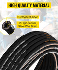 Hydraulic Hose Three Eighths Inch By One Hundred Feet Coiled, 4800 PSI, Dual High Tensile Steel Wire Braid, Flexible Bulk Rubber Oil Hose
