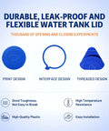 Two Pack Pro Grade Washer Fluid Cap for Ford Focus and Transit Connect showing print, interface, and threaded design.