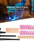 53 Piece TIG Welding Torch Body Parts Gas Lens Nozzle Collet Cup Kit For WP 9 20 25 Replacement Set Pro Grade Premium