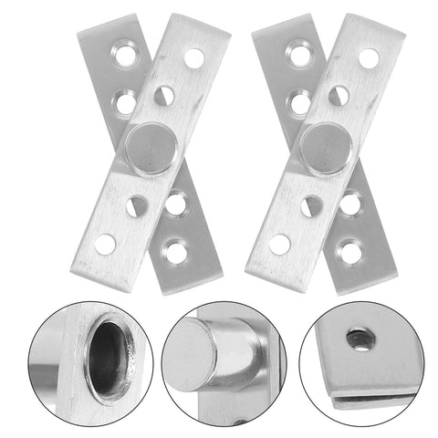 Invisible Pivot Door Hinge Set 2 Pack Stealth Stainless Steel 360 Degree Concealed Center Rotation Hinge for cabinets and secret doors.