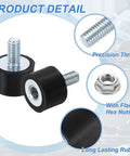M5 Rubber Mounts 8Pcs 15x10mm Anti Vibration Isolators With Lock Nuts close-up showing precision thread and long-lasting rubber