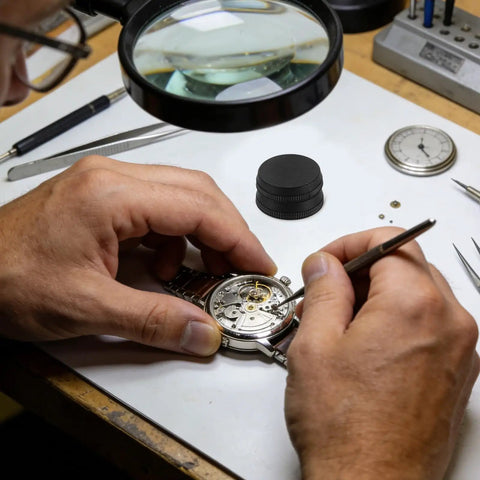 Gearhead Watchmakers Oil Dish Ceramic Reservoir For Precise Lubrication with watchmaker using tools on watch