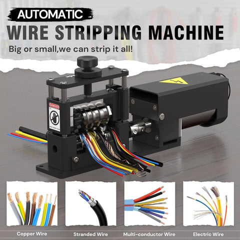 Automatic Wire Stripper Machine With Upgraded Motor for Fast Copper Wire Recycling 6 Channel 5 Carbide Blades Handling Wires