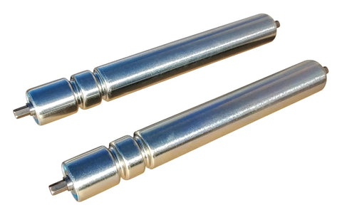 Real Deal Heavy Duty Galvanized Conveyor Rollers 2 Pack With Wide Traction Grooves And Spring Retained Axles For Easy Warehouse Shipping Line Setup And Rock Solid Hauling Performance