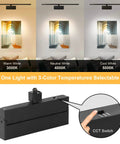 Dope 3 Color Dimmable LED Track Lighting Heads H Type Bright Track Light Fixtures, CCT switch close-up, black, 12W