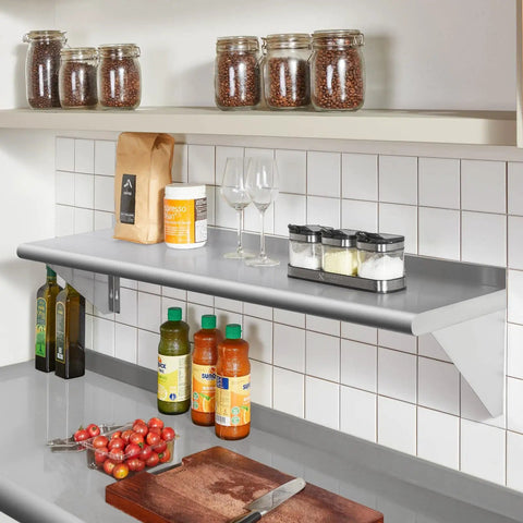 Heavy Duty NSF Certified Stainless Steel Wall Shelf 12 By 72 Inches Commercial Kitchen Storage Rack Built Like A Tank With A Slick Rust Resistant Finish Easy Cleanup Totally Rock Solid For Your Kitchens And Shops