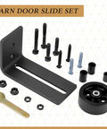 4 Pieces Sliding Closet Barn Door Floor Guide Kit With Flush Wall Mount Design And Bottom Adjustable Roller Non Scratch Hardware