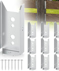 Rock-Solid 2x4 Fence Brackets for Wood Posts and Rails, Heavy-Duty Galvanized Steel Connectors with screws visible
