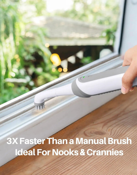 Rechargeable Cordless Grout Scrub Brush Kit with Built In Battery, IPX7 Waterproof Power Scrubber cleaning window crevice